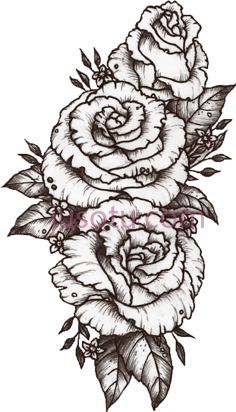 玫瑰纹身PNG