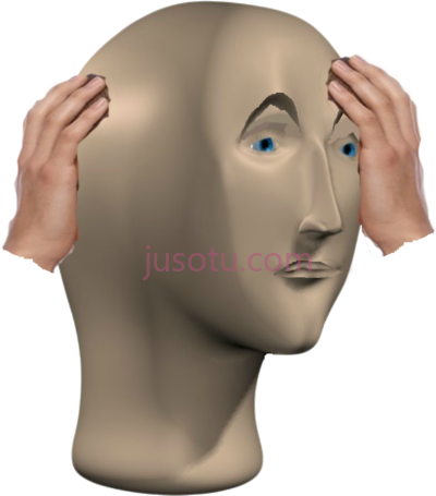 超现实人头,shocked man surreal memes PNG