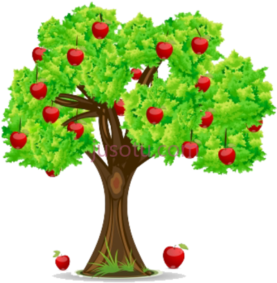 苹果树,cartoon apple tree PNG
