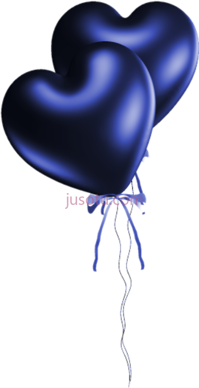 蓝色心气球,blue balloons heart PNG