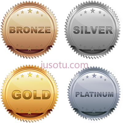 铂金银铜牌,platinum gold silver bronze sponsorship PNG