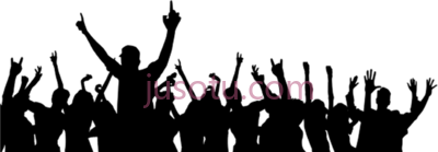 人群欢呼,siluet orang banyak PNG