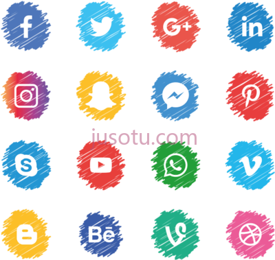 社交媒体,social media icons set clear PNG