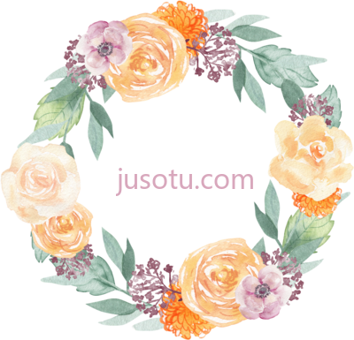 花环花卉水彩,wreath flowers floral watercolor spring set PNG