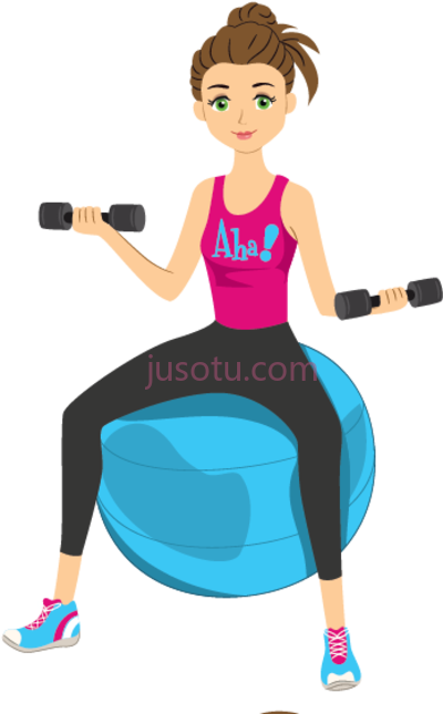 健身运动,fitness cartoon exercising PNG