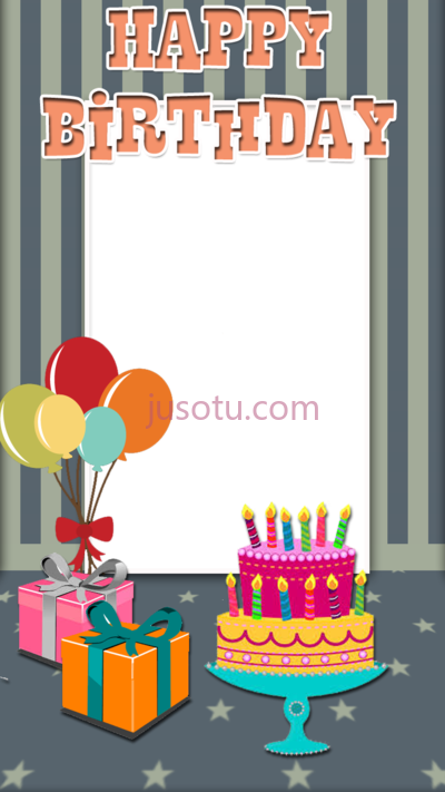 生日蛋糕,grey birthday frame beautiful cake PNG