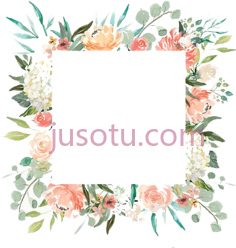 浪漫花卉边框,watercolor flower frame PNG