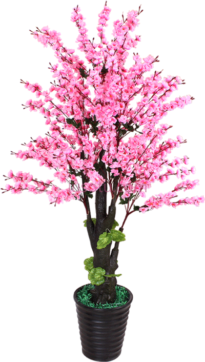桃花盆,false peach flower simulation plant floor pot PNG
