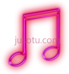 粉红色霓虹灯音符PNG