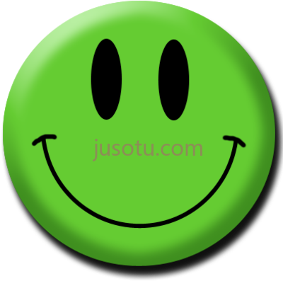 绿色笑脸,green smiley emoji PNG
