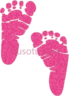粉色婴儿脚印PNG