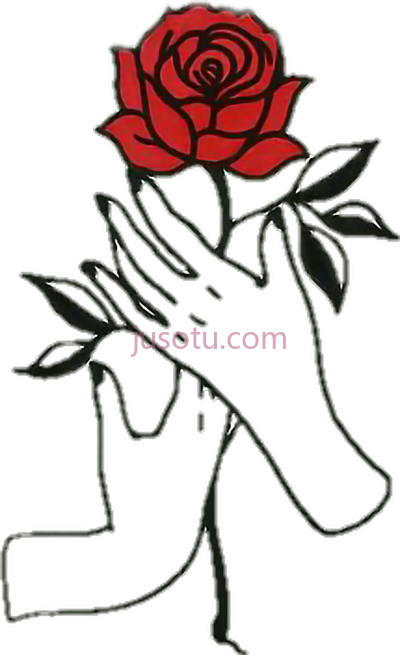 玫瑰手,rose hands draw PNG