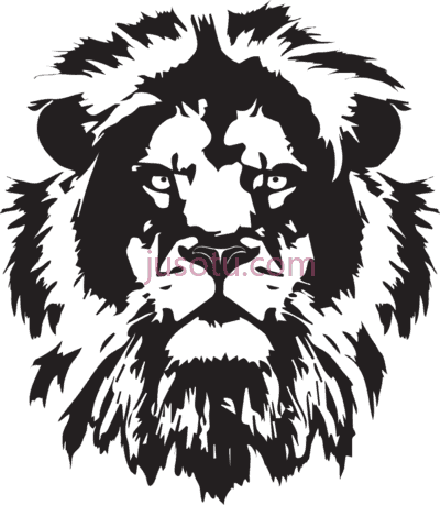 狮子头,lion head silhouette black and white PNG