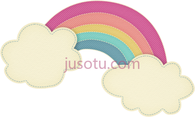 彩虹卡通云,rainbow cartoon clouds art PNG