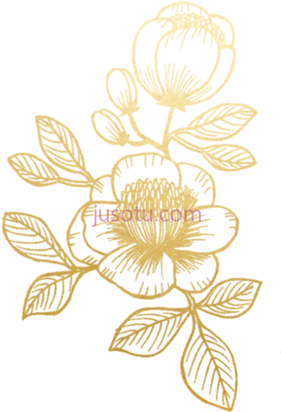 金花,gold floral temporary tattoo set PNG