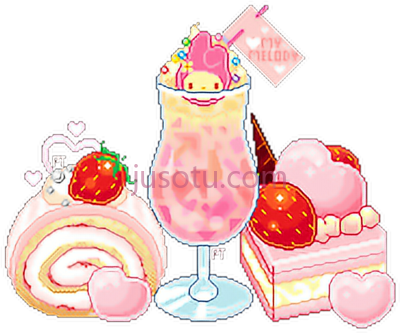 美食可爱,kawaii food cute pixel art girly adorabl PNG