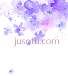 紫色水彩花, PNG