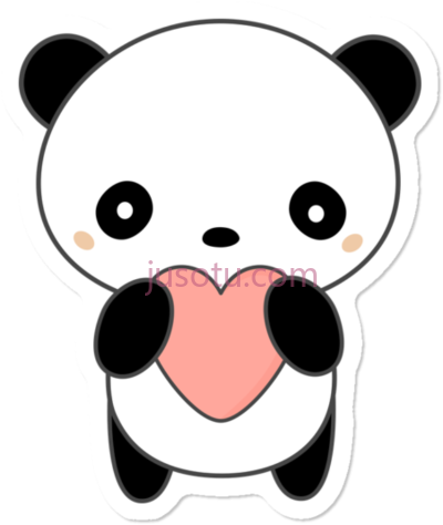 卡瓦伊可爱熊猫,kawaii cute panda a heart PNG