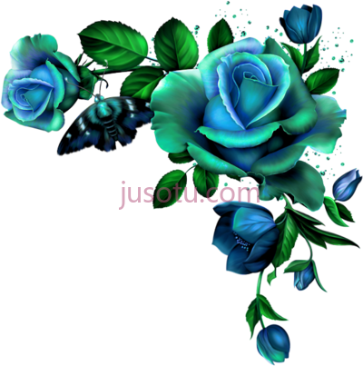蓝玫瑰,orig blue rose flower borders PNG
