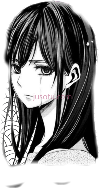 悲伤女孩,sad anime manga girl PNG