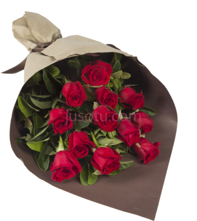红玫瑰花束,12 red roses bouquet PNG