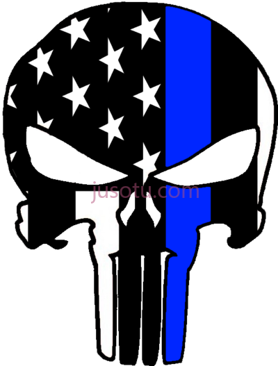 头骨,punisher blue line skull PNG