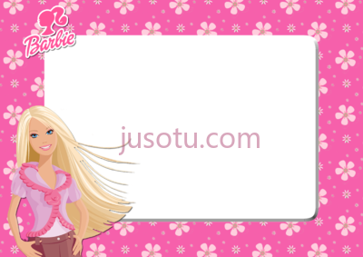 粉红芭比相框,barbie pink fl frames cartoon PNG