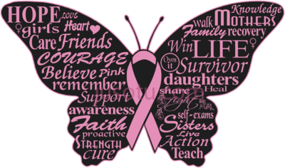 蝴蝶丝带乳腺癌,butterfly cancer ribbon breast logo PNG