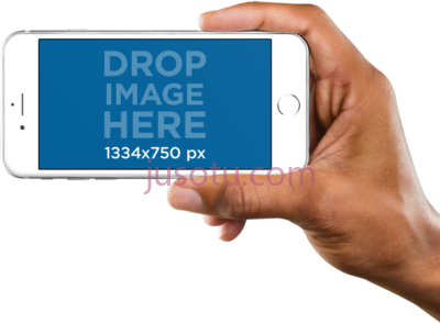 手持横向苹果手机,landscape iphone mockups hand holding phone sideways PNG