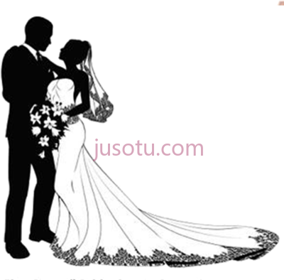 婚礼情侣,wedding first off modern couple silhouette PNG
