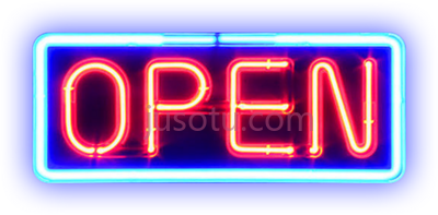 霓虹灯,open sign neon city lights niche moodboard PNG
