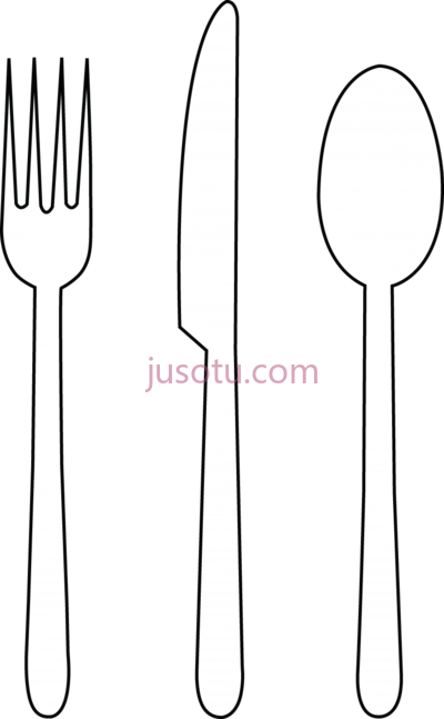 刀叉匙,outline knife fork spoon PNG