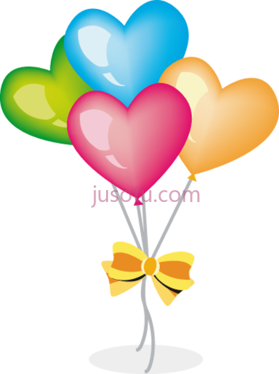 彩色心形气球,coloured heart balloons kids PNG