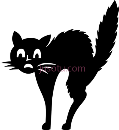 万圣节黑色猫,scared cat halloween black PNG
