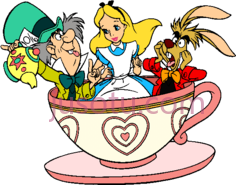 爱丽丝梦游仙境茶杯,mad hatter tea party PNG