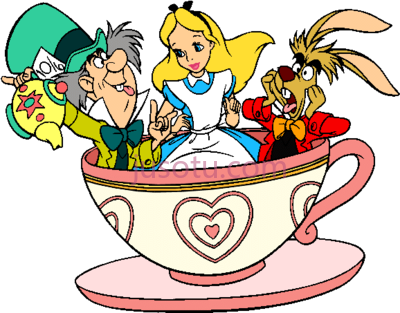 爱丽丝梦游仙境茶杯,teacup alice in wonderland PNG
