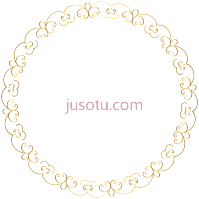 圆金架,round gold border frame art PNG