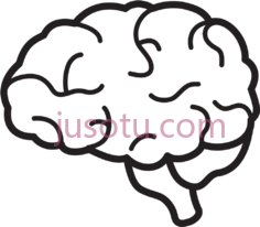 大脑黑白PNG