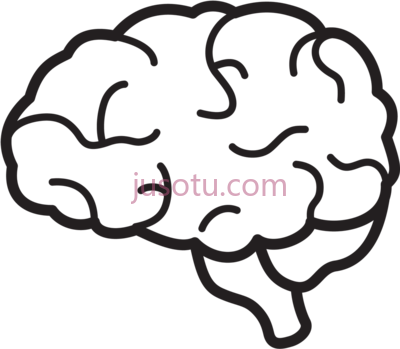 大脑黑白,brain icon black and white PNG