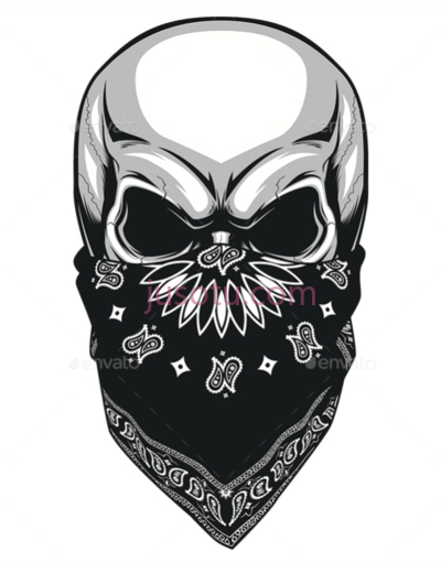 头骨绷带,skull tattoo bandana PNG