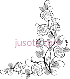 框角边玫瑰,边花 PNG