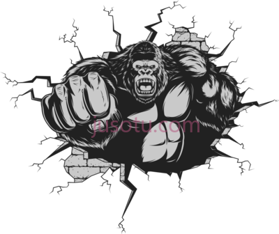 大猩猩猿,gorilla ape cartoon punches PNG