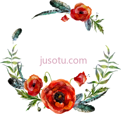水彩花卉,boho watercolor bohemian flower art PNG