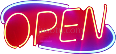 霓虹灯标志,open neon sign PNG