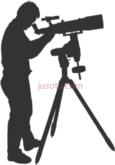 望远镜,man looking through telescope PNG