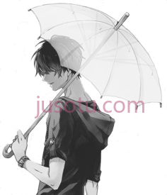 孤独悲伤男孩拿雨伞PNG