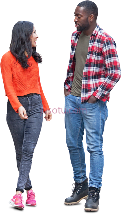 情侣站,cut out friends couple standing PNG