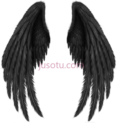 黑天使,black wings angel PNG