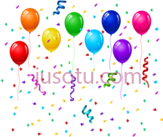 五彩纸屑气球生日PNG
