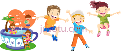 儿童跳跃玩耍,child jumping cartoon kids playing PNG
